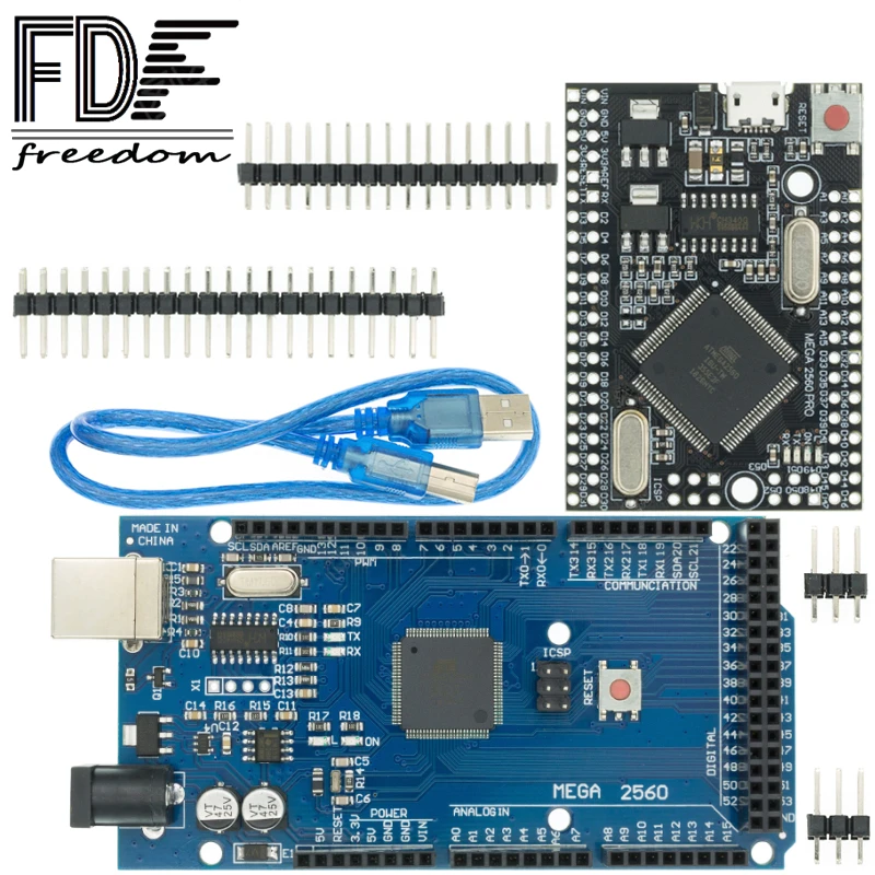 MEGA2560 новая MEGA 2560 R3 (ATmega2560-16AU CH340G) Pro mini AVR USB плата разработки с кабелем для arduino |