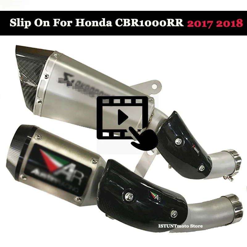

Motocycle Exhaust Escape Muffler Full System Stainless Steel Mid Pipe Silp On For Honda CBR1000 RR CBR1000RR 2017-2018 years