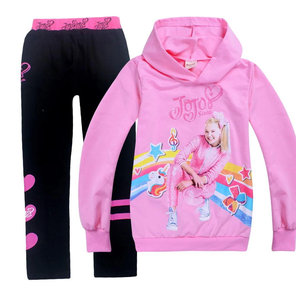 JOJO Siwa/комплекты для малышей; зимняя одежда для малышей; футболка в стиле принцессы; рубашка с длинными рукавами; толстовки+ брюки; комплект из 2 предметов; одежда для маленьких девочек