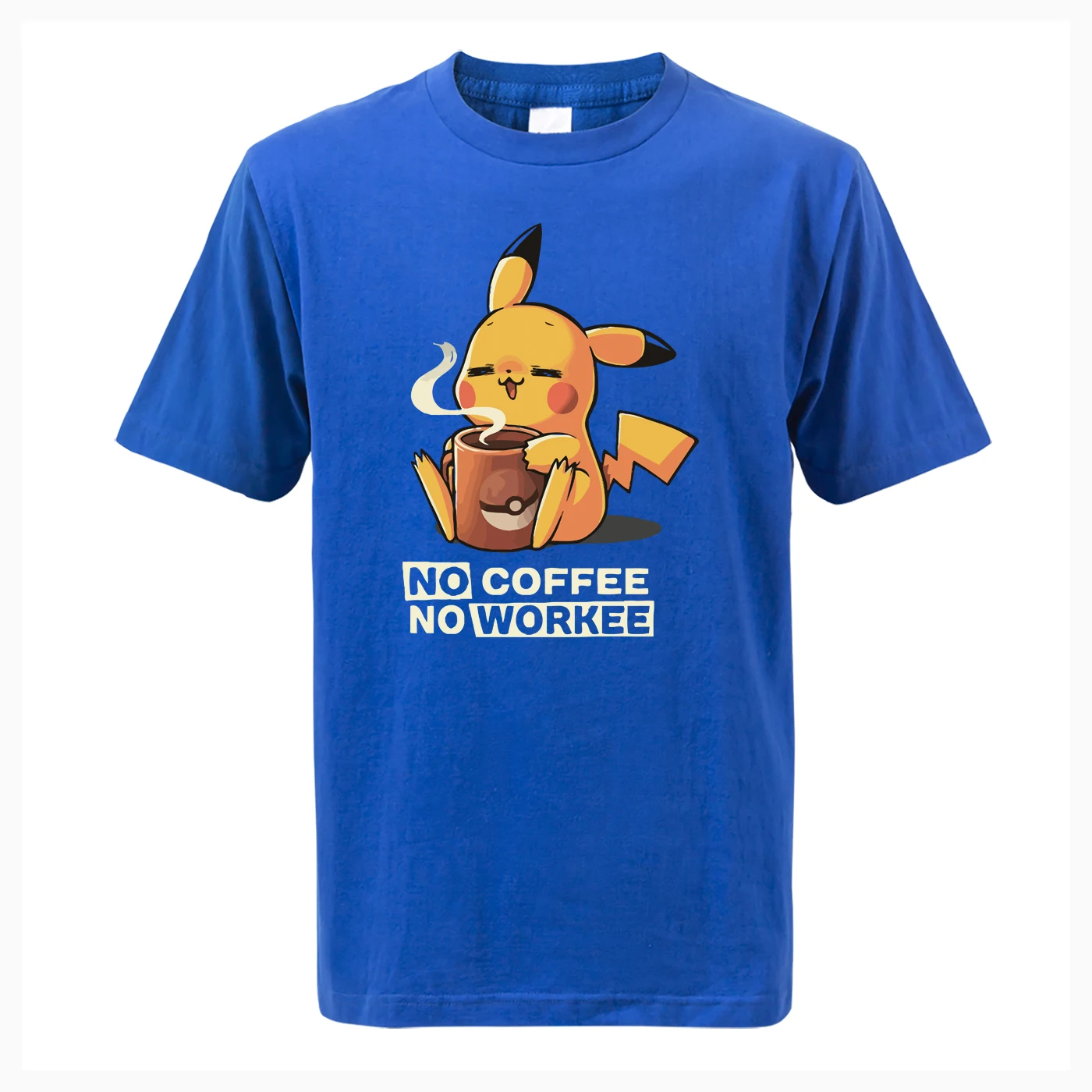 Новое поступление, футболка No coffee No Workee, японское аниме, забавная Мужская футболка,, летняя мода, повседневная, свободная, хлопковая, высокое качество, топы, футболки
