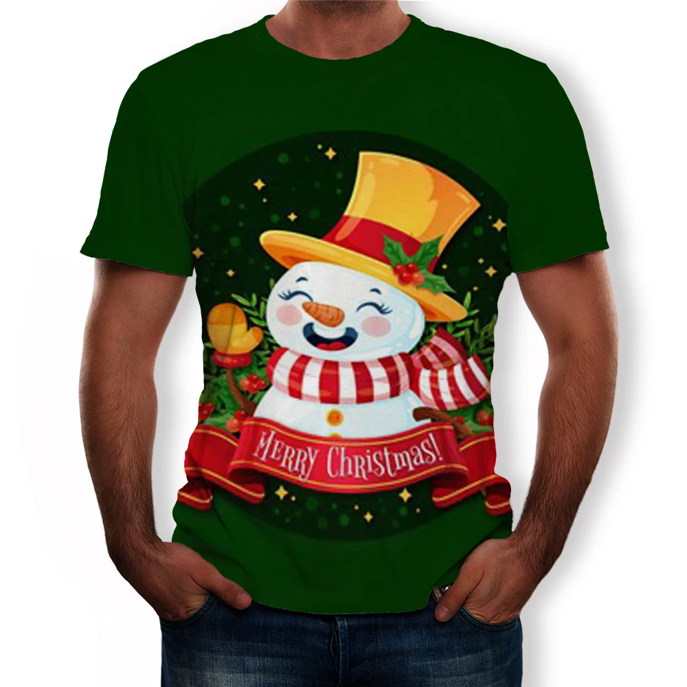 3D Snowman Christmas T Shirts For Men Women 3D Print Tshirt Oversized Summer Harajuku T shirt 3