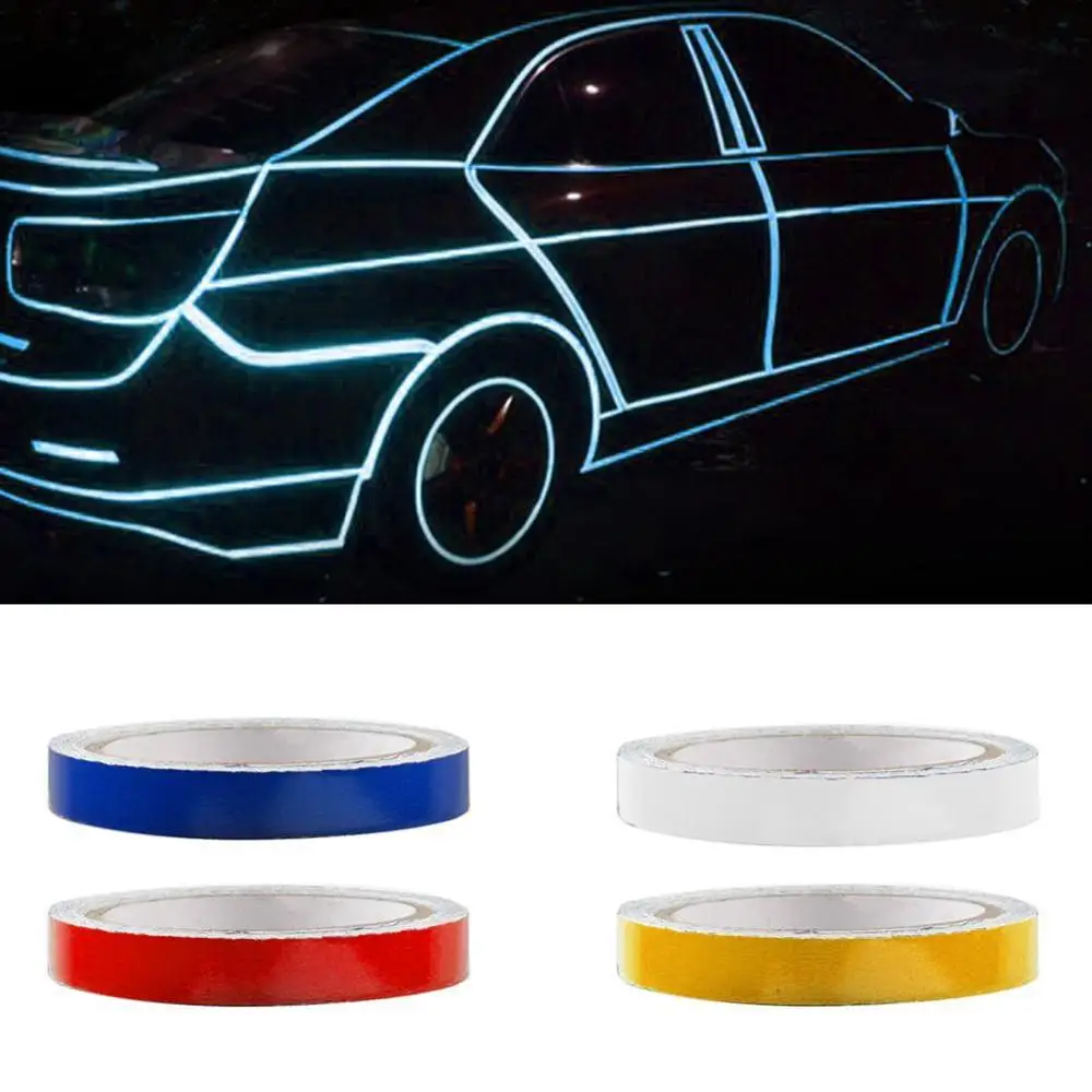 

1PC 8 Meter Car Styling Reflective Stripe Tape Motorcycle Bike Body Rim Wheel Stripe Tape Stickers Decorative Blue/Red/Yellow