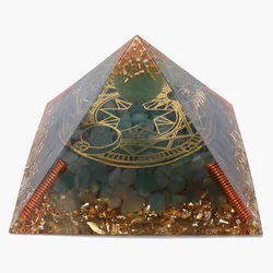 3.74inch Reiki Orgonite Pyramid Aventurine Meditation Healing Orgone Pyramid For Energy Balancing Generator Resin Crystal Decor