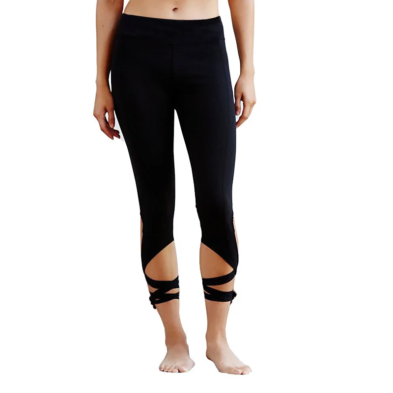 

AliExpress Outdoor Gym Running Yoga Pants Tight around Feet Tied Feet Casual Sports Clothing Women's