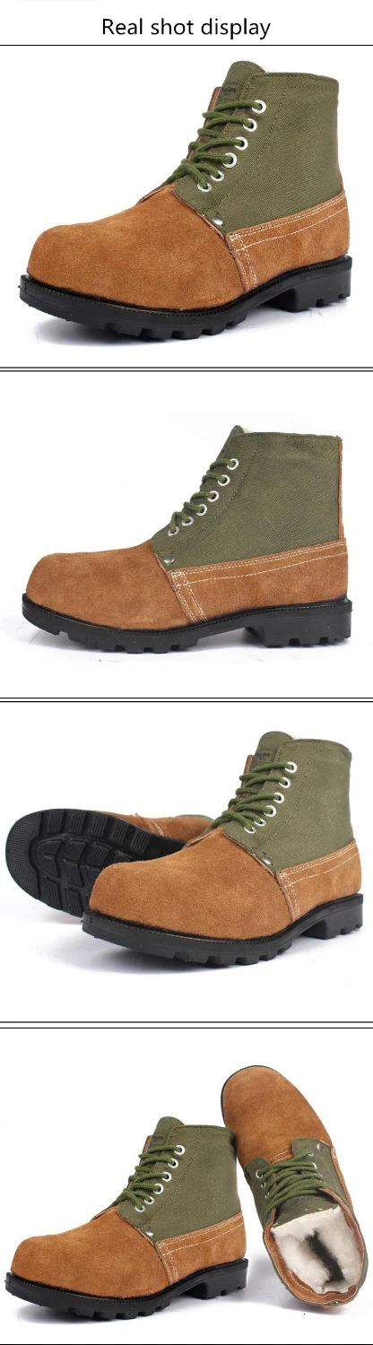Outdoor Militar Tactical Waterproof Wear Resistant Wool Keep Warm Snowfield Boots Hiking Camping Trekking Fishing Climbing Shoes