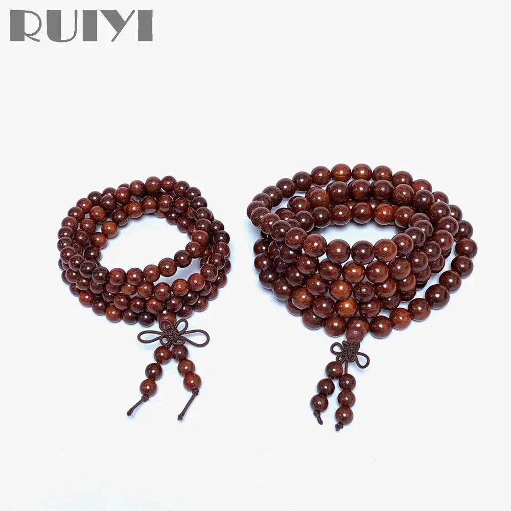 Ruiyi 108 сандаловое дерево красные четки буддистские молитвенные бусины браслет