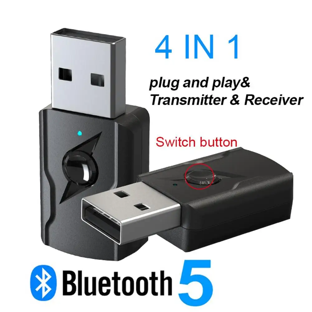 wireless bluetooth adapter usb transmitter vf receiver for nintend switch ps4 pc m3gd 2021 Hot Sale M135 4-in-1 Bluetooth Adapter 5.0 USB Wireless Bluetooth Transmitter Receiver for for Windows 10/8/7