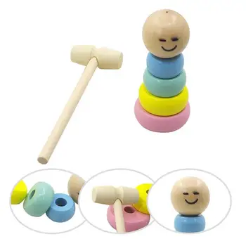 

Children's Wooden Puppet Toy Brain Game Building Blocks Magic Props Fun Kids Early Education Small Wooden Man Percussion Toys