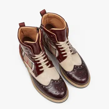 

Men PU Leather Fashion Shoes Low Heel Fringe Shoes Dress Shoes Brogue Shoes Spring Boots Vintage Classic Male Casual AP053