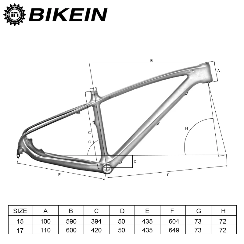 BIKEIN 15/17 дюймов T800 велосипедный горный велосипед карбоновая рама матовый черный