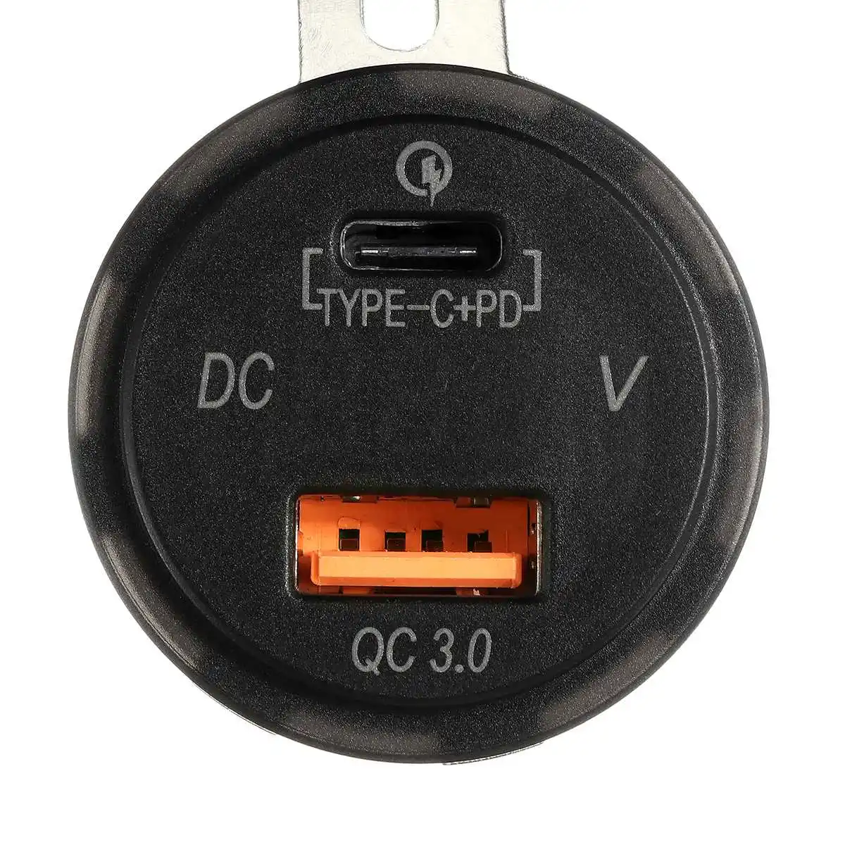Двойной порт type-C USB Quick Charge 3,0 зарядное устройство розетка 12-24 В светодиодный цифровой дисплей вольтметр Автомобиль Мотоцикл лодка