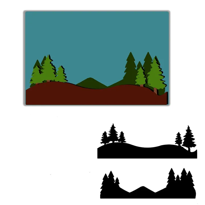 

InLoveArts Christmas Metal Cutting Dies Snow Mountain Tree Stencil for DIY Scrapbooking Paper/photo Cards Embossing Dies New