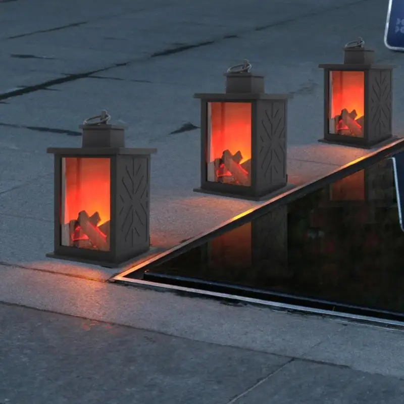 Светодиодный фонарь-фонарь с имитацией камина AA батарея декор для двора комнаты светильник с эффектом пламени винтажный Домашний Светильник