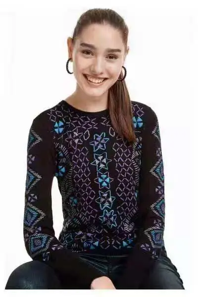 DESIGUAL испанский Модный высококачественный Женский свитер(1 - Цвет: Кораллово-Красный