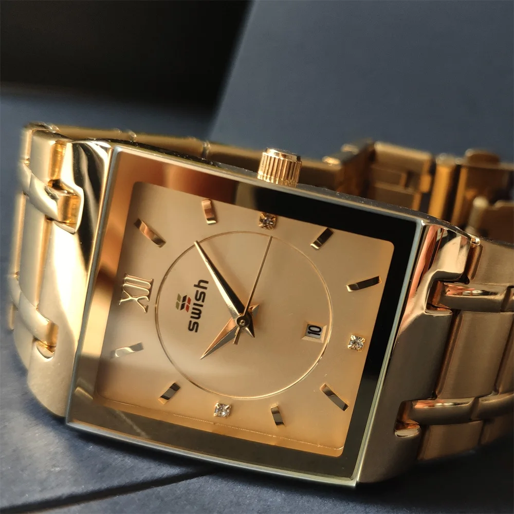 Cheap Top Relogio Feminino Luxo Golden Bracelet Watches Women Fashion Square Quartz Watch Ladies Diamond Watch Female Top Brand Luxury