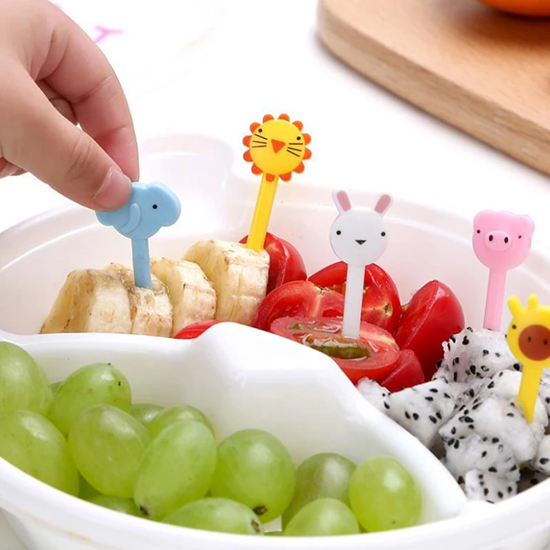 10x Kids Creative Animal Food Fruit Picks Forks Lunch Box Decor Accessory New 