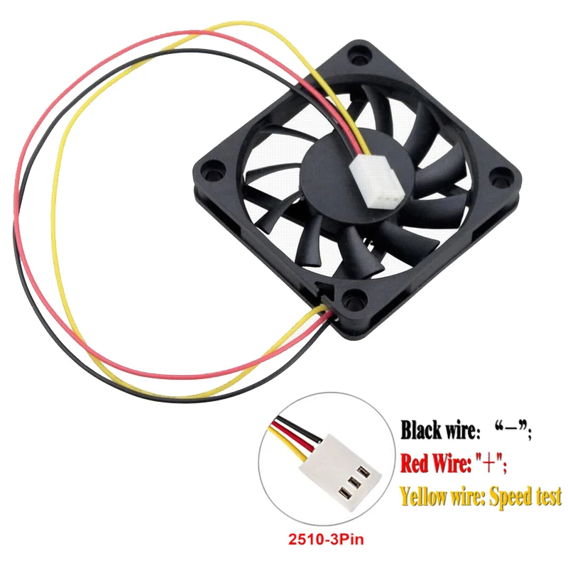 2pcs SUNON KD1206PFS2 DC12V 1W 2 wire 60x60x10mm Case Cooling Fan