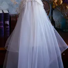 Свадебные вуали с жемчугом, белый цветок, свадебная длинная вуаль для женщин, вечернее платье, аксессуары для невесты, вечерние украшения для волос