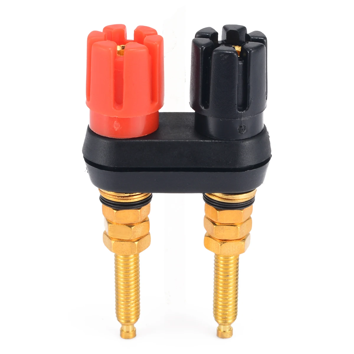 

Dual Head Banana Binding Post Terminal Connector 2 Way Banana Plug Jack Long Binding Posts Speaker Amplifier Terminals