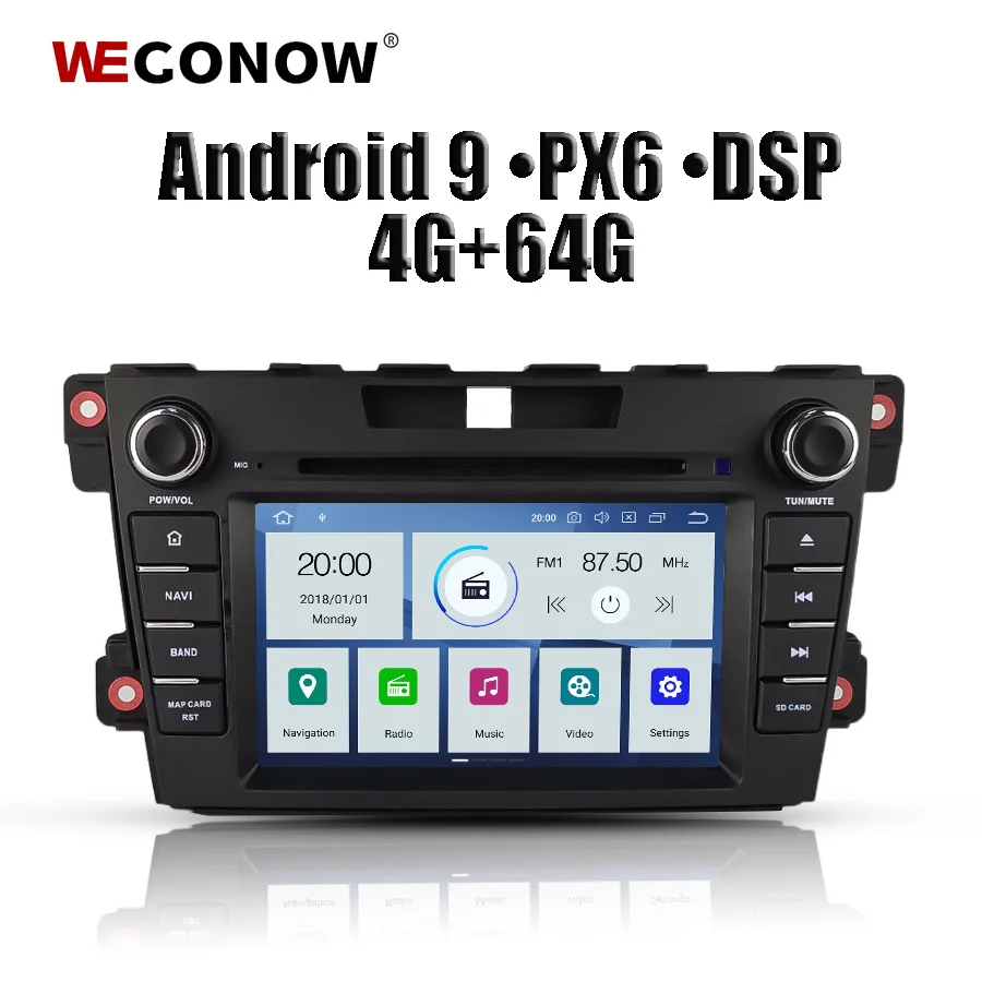 DSP PX6 ips Android 9,0 4 Гб ОЗУ 64 ГБ Автомобильный dvd-плеер gps карта Wifi RDS радио Bluetooth для Mazda CX7 2009 2010 2011 2012 2013