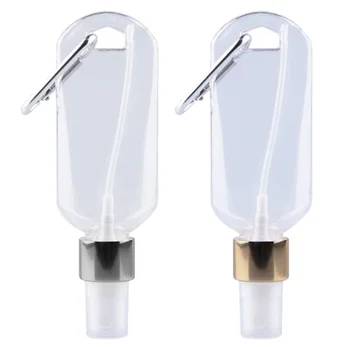 

10pcs 50ml Refillable Bottles with Hook Spray Bottle Hand Sanitizer Containers Travel Bottles Mist Sprayer (5pcs Gold + 5pcs Sil