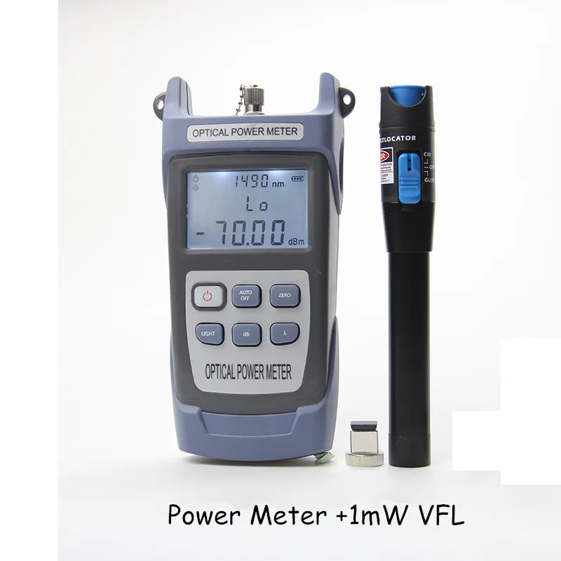 2 in 1 VFL 1mW 5km visual fault locator + Optical Power Meter -70dBm 850/980/1300/1490/1550/1625nm