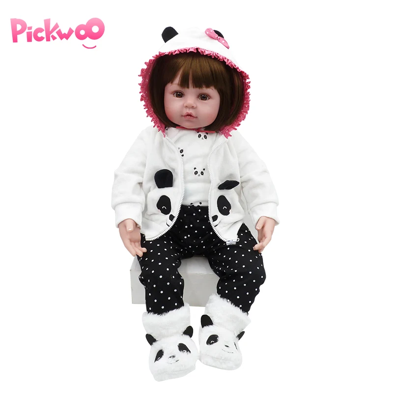 

Pickwoo 18 inch 48cm Newborn Bebes Reborn Girl Doll Soft Silicone Baby Rebirth Doll Toy Children Christmas Holiday Gift Playmate