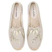 Round Toe Womens Espadrilles Flat Shoes 2022 Hot Sale Real Platform Rubber Slip-on Casual Floral Zapatillas Mujer Sapatos Hemp