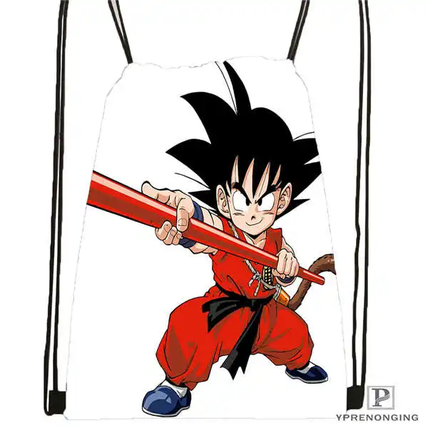 Custom Dragon-Ball-Z-супер-походная сумка на шнурке милый рюкзак для детей(черная спинка) 31x40 см#2018611-2(16 - Цвет: Drawstring Backpack