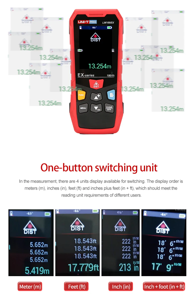 UNI-T Ручной цифровой лазерный дальномер измерительный инструмент электронная рулетка 50 м 70 м 100 м дальномер лазерный дальномер