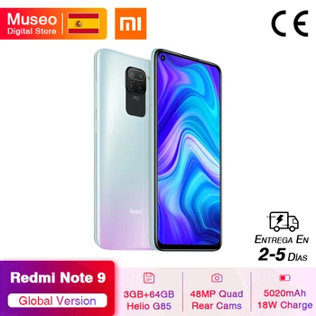 

Global Version Xiaomi Redmi Note 9 3GB 64GB Smartphone Helio G85 Octa Core 48MP Quad Rear Camera 6.53" DotDisplay 5020mAh