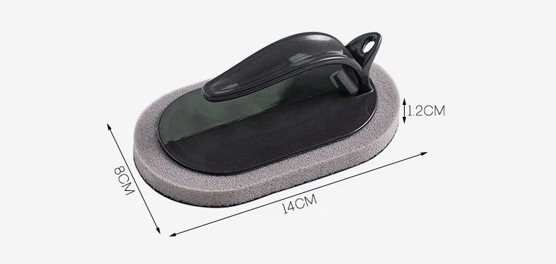 New Strong Decontamination Magic Rubbing Sponge Brush Kitchen with Handle Brush Pot Bottom Descaling Cleaning Brush Clean Tools