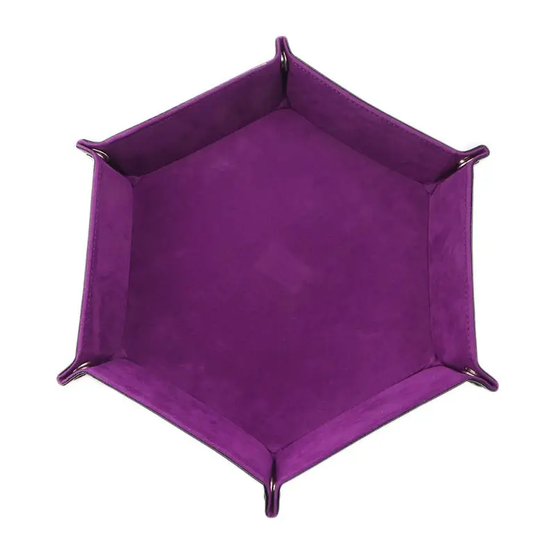 DND настольная игра из искусственной кожи складной шестиугольник кости лоток Монета Ювелирные изделия ключ коробка для хранения N0HA