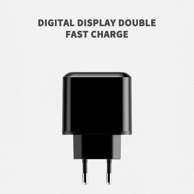 EU USB C настенное быстрое зарядное устройство для Xiaomi FC3.0 с двумя портами USB C цифровым дисплеем зарядное устройство адаптер питания со складной вилкой