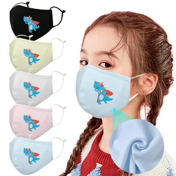 

Children Kids Face Mask Breathing Cartoon Print Washable Reusable Face Masks With 2PC Gaskets mascarilla facial reutilizable