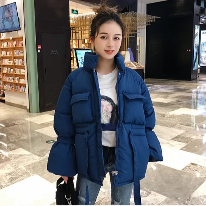 WHITNEY WANG Parkas зимняя модная уличная Одноцветный мешок Парка женская хлопковая стеганая куртка