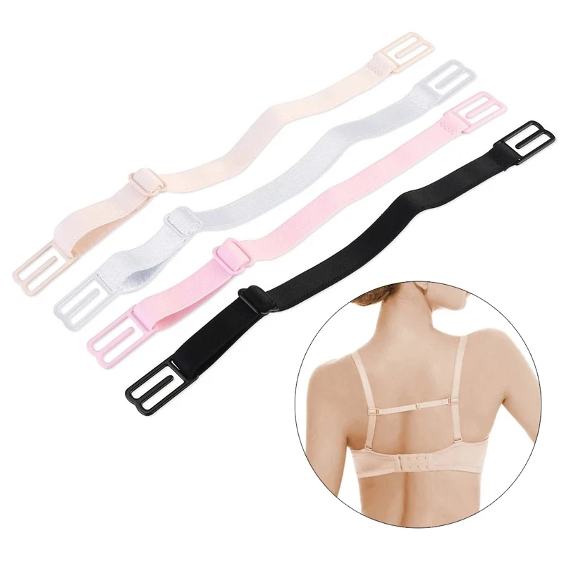 

2 Pieces Non-slip Back Clip Elastic Adjustable Bra Strap Detachable Non-slip Buckle Female Bra Inserts Shoulder Strap Women