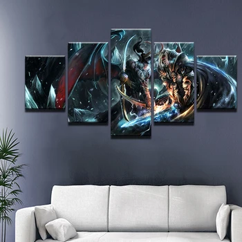 

Home Decor Pictures Frame Painting Canvas Wall Decor Print Poster 5 Panel Game World Of Warcraft Canvas Modular Painting