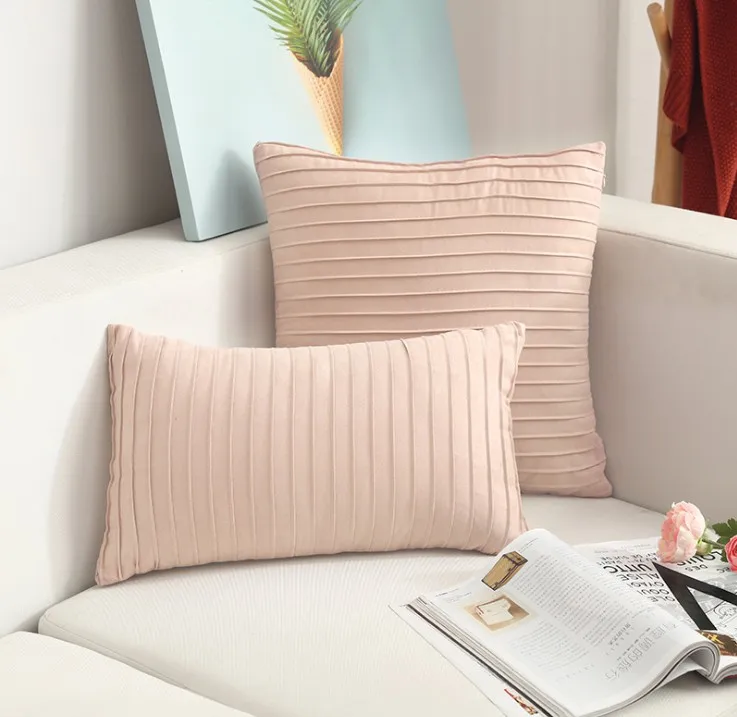 light pink Цвет желтый, синий; размеры 34–43/зеленого/серого цвета, ручной складки подушки, домашний декор, полосатая наволочка крышка, розового, оранжевого, 30 х 50 см чехол для подушки Pillowsham - Цвет: light pink
