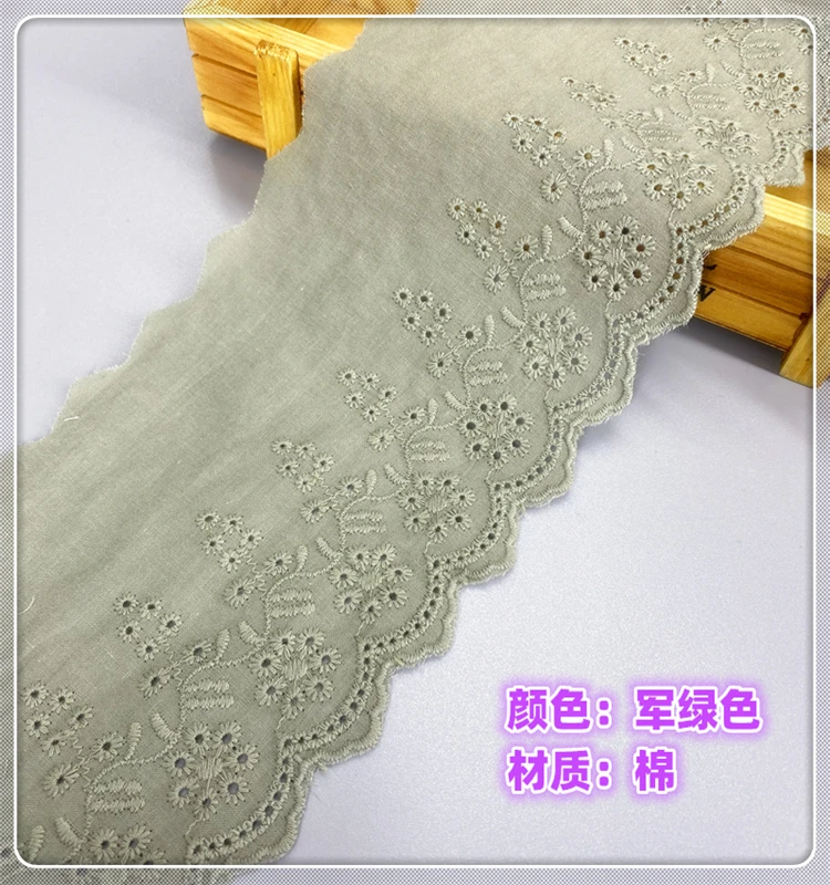 Description Picture 4 of item5Yard/Lot 11CM Wide Cotton Cloth Lace Trim Children's Clothes Dress Sofa Curtain Sleeve Collar DIY Sew Fabrics Accessories