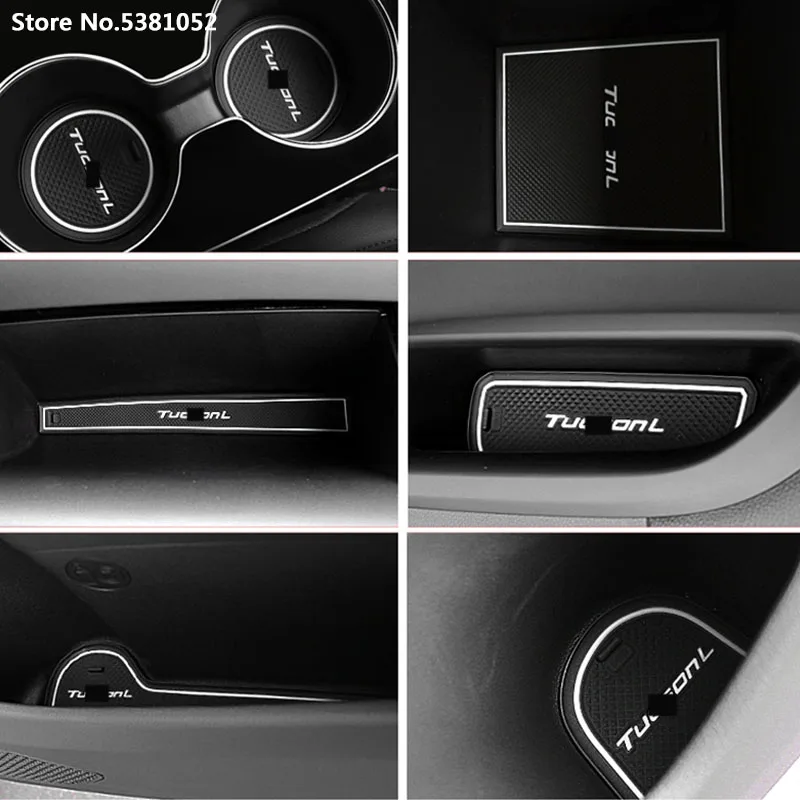 Door Groove Mats Gate Slot Pad For Hyundai Tucson NX4 2021 2022 Accessories Cup Cover Anti-slip Sticker Decoration Non-slip