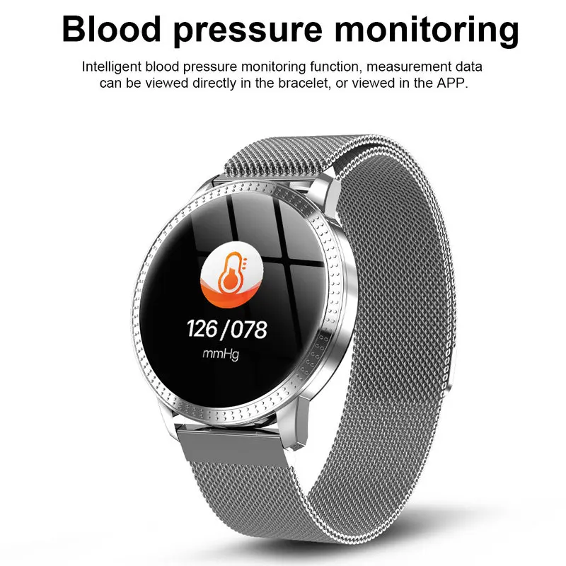 Frauen Smartwatch IP67 Wasserdichte Uhr Blutdruck Monitor Herz Rate Tracker Smart Armband Für Samsung Xiaomi Huawei CF18