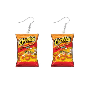 

Korea Creative Simulation Food Play Earrings Sweet and Cute Food Potato Chips Toffee Cookies Funny Simple Earrings Earrings
