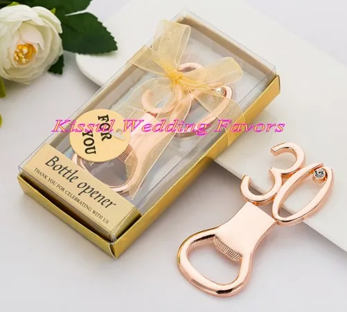 

(10 Pieces/lot) Wedding souvenirs of Antique Gold 30 design Bottle Opener Party favors For 30TH Wedding anniversary decorations