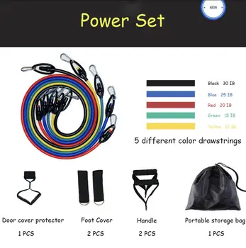 

11pc Resistance Bands Set Yoga Exercise Fitness Band Rubber Loop Tube Bands Gym Fitness Exercise Pilates Yoga Brick Elastic 2020