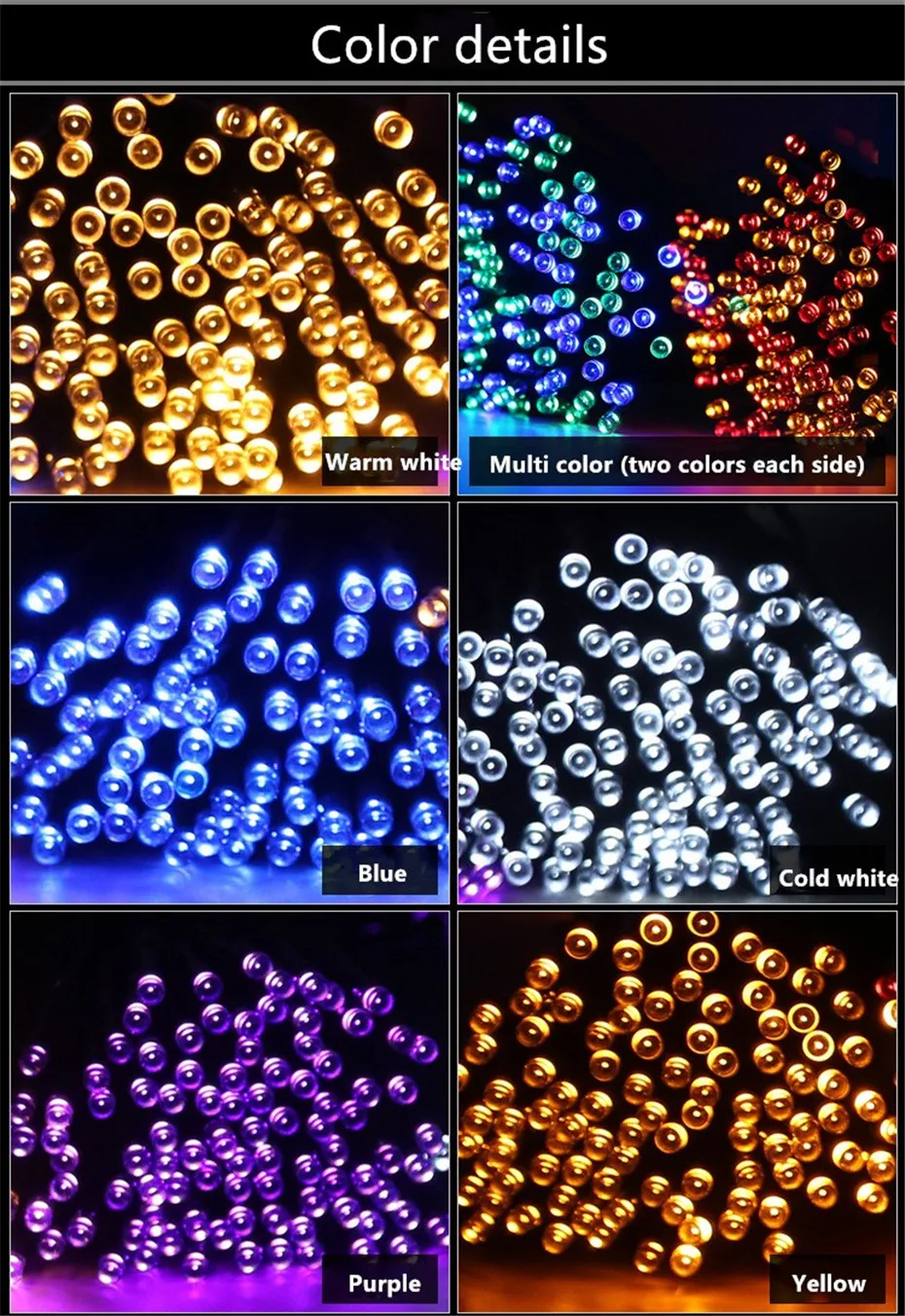 Solar powered string lights outdoor use waterproof for garden use