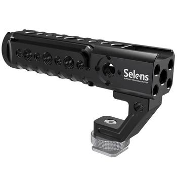 

Selens Top Handle with Cold Shoe DSLR Camera Rig 1/4" 3/8" Cheese Handle Cage Handle For Nikon Canon Sony DSLR Camera