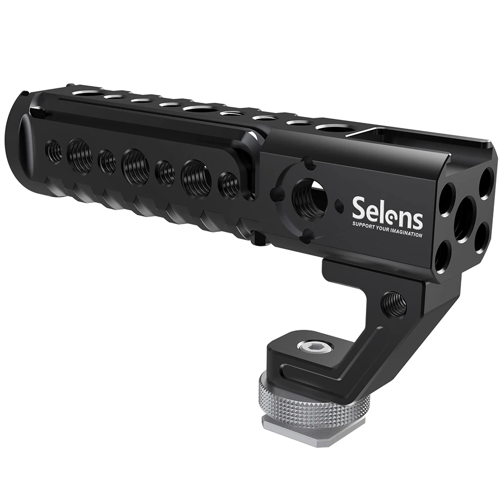Selens – poignée fonctionnelle de caméra supérieure, avec griffe chaude et froide, 1/4 "3/8", poignée en forme de Cage, pour appareil photo DSLR Nikon, Canon et Sony