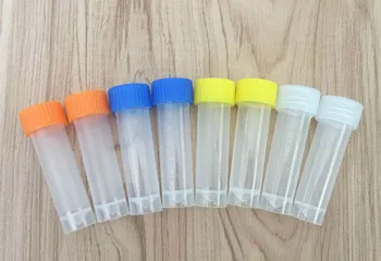 

200 Pcs 5ml Cryotubes with Scale Scrub Wall Screw Capsule with Washers PP Bottles Blending Lab Analyze Centrifuge Serum Tubes