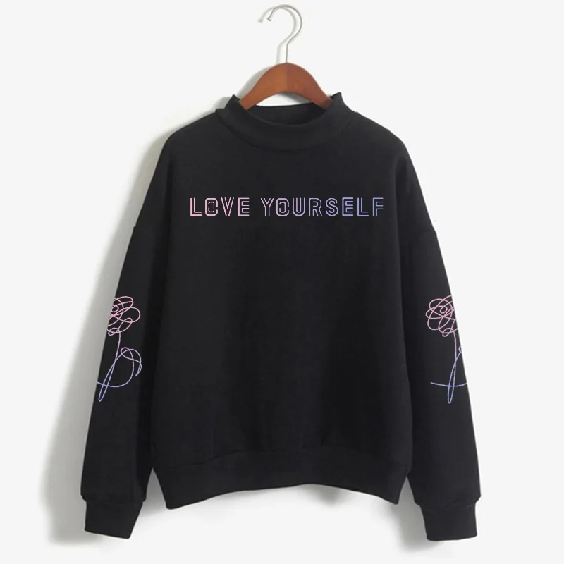 black Толстовка в стиле «Bangtan», Женская Толстовка harajuku kpop, толстовка в стиле «Bangtan», толстовки в стиле kpop - Цвет: black